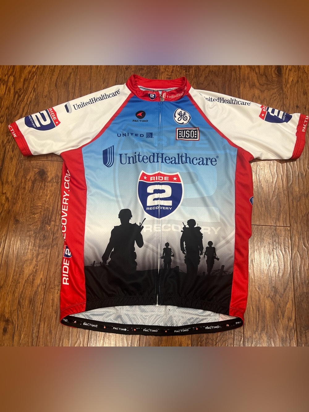 Pactimo United Health Care Ride 2 Recovery Cycling Jersey Mens 3X Red White Blue